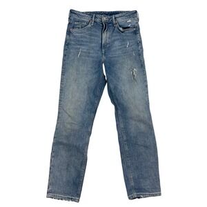 &Denim H&M High Waist Vintage Slim Straight Leg Denim Jeans Sz 6 Stretch 30"W